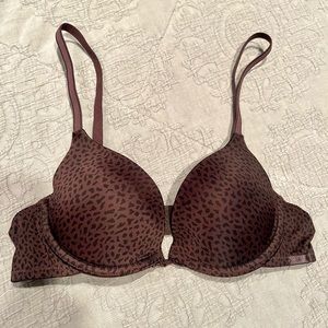 Calvin Klein Cheetah Print Push Up Bra 32A